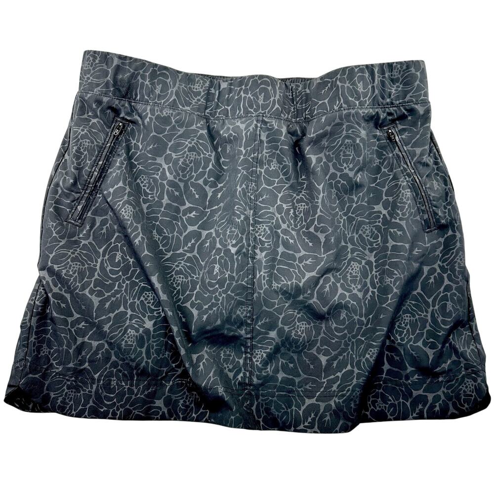 Orvis Skort Womens XXL Black Floral Pull On Lined Shorts Performanc Tennis Sport